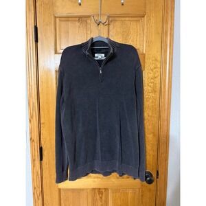 GOODTHREADS Mens XXL Tall Gray 100% Cotton 1/4 Zip Pullover Sweater Casual